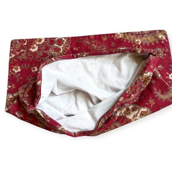 Pottery Barn Chalet Paisley 20" Pillow Cover Sham Cotton Linen Red Floral - Picture 4 of 4